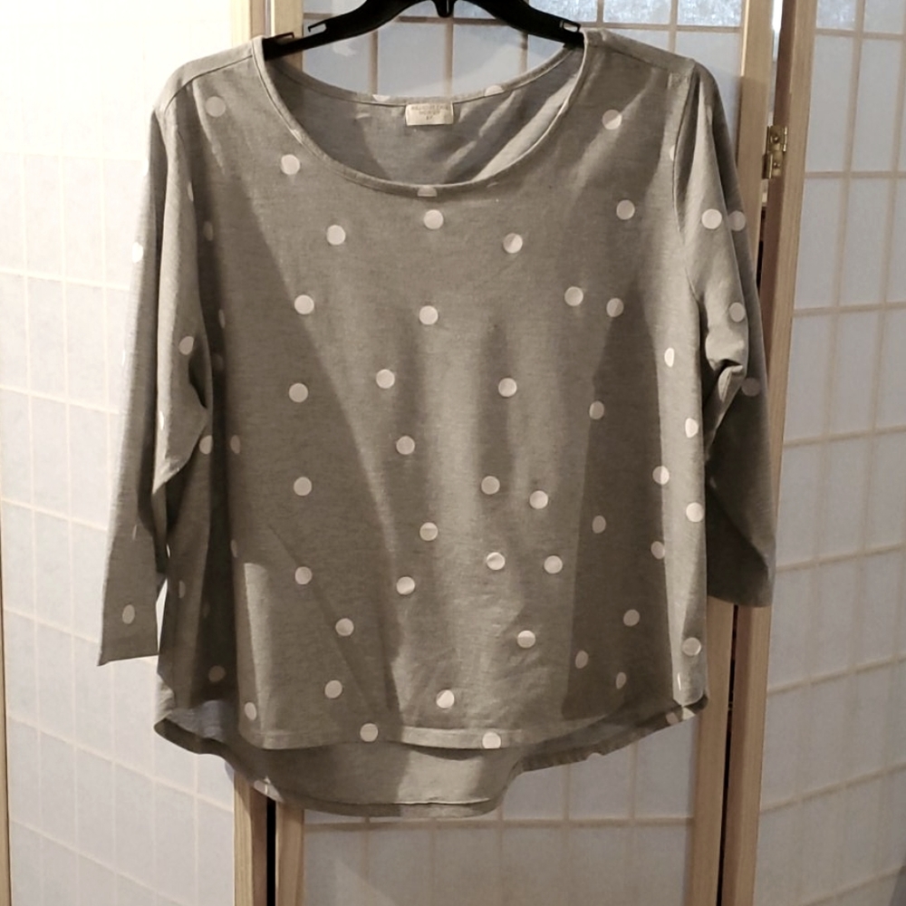 Grey and White Polka Dot Crop Top